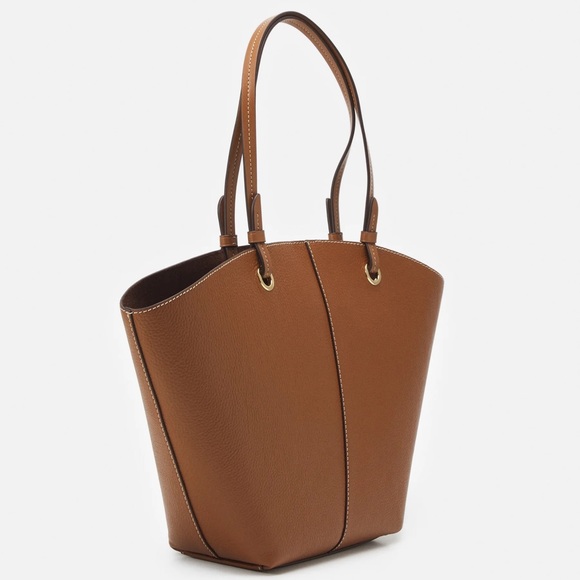 MICHAEL Michael Kors Luggage Brown Leather IZZY FAN TOTE SET Handbag Purse Tote - Picture 4 of 9